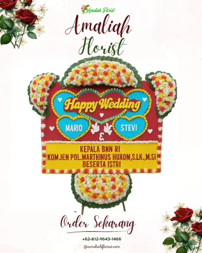 Karangan Papan Bunga Pernikahan di Kertapati